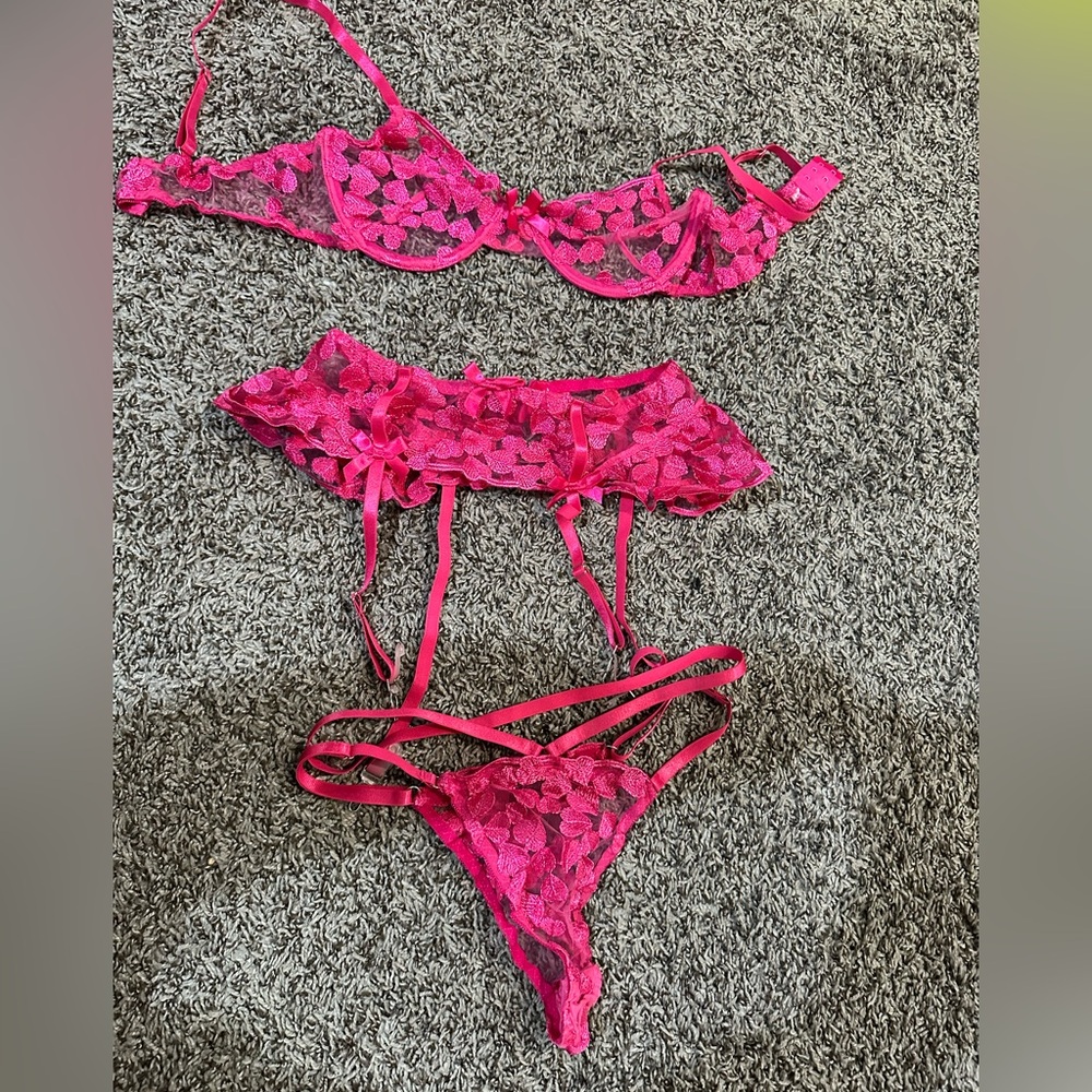 Pink small lingerie set floral